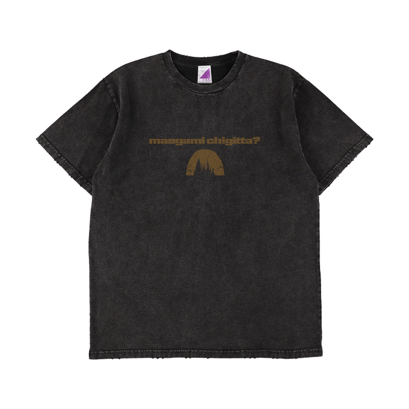 洗濯板で洗った風ダメージTシャツ